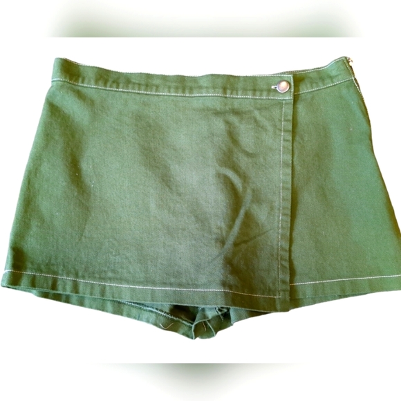 Altar'd State Pants - ALTAR'D State Renee Faux Wrap Skort - Army Green Sz L